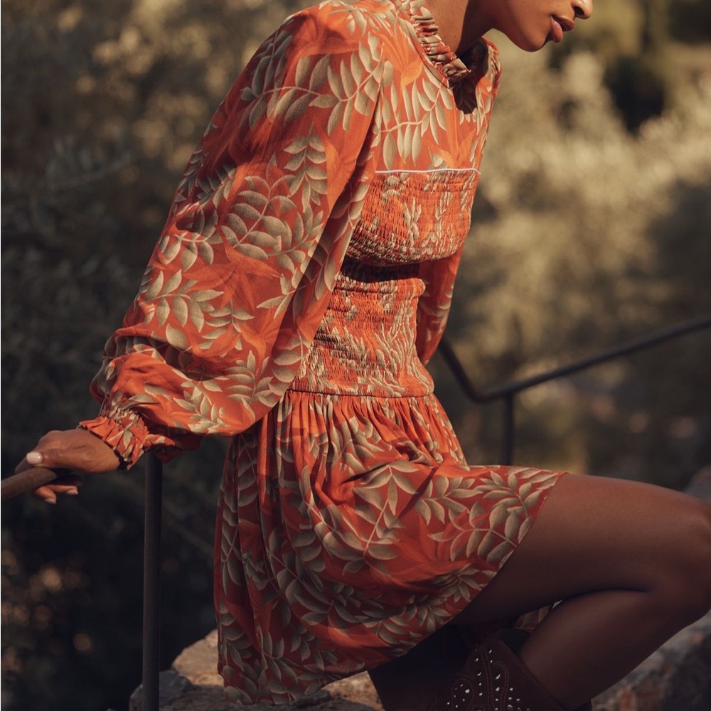 Anthropologie x Farm Rio Long Sleeve Mini dress szS NWT